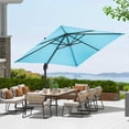 thumbnail image 3 of EastVita 10 Ft Square Patio Umbrella Outdoor Cantilever Umbrella 360 Degree Rotatable UV Protection Roman Umbrella For Pool Patio Garden Turquoise Blue, 3 of 5