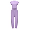 thumbnail image 4 of Womens 2 Piece Tracksuit, Cropped Top & Sweatpants with Pockets, Casual Set for Lounging/Sports, 4 of 7