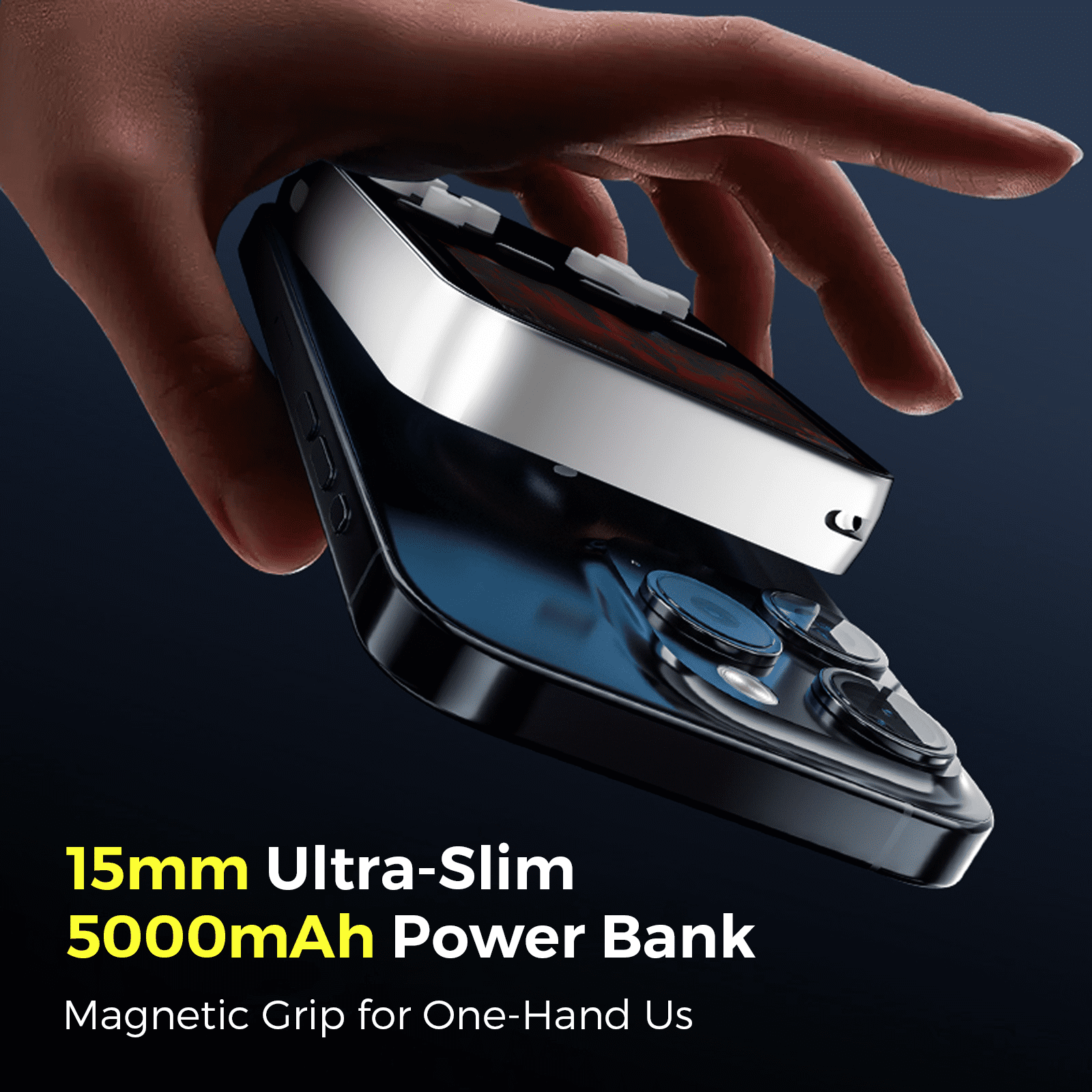 MIRO V99 3-in-1 Magnetic Wireless Charger 5000mAh Multifunctional Power Bank Gaming Console 15W MegSafe 20W PD Fast Charge