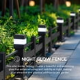thumbnail image 4 of SUNJOY Garden Fence Solar Border Fencing with Waterproof LED Path Lights, Metal Strip Pattern Fence Panel Outdoor Decorative Garden Fences(5PK), Black, 4 of 9