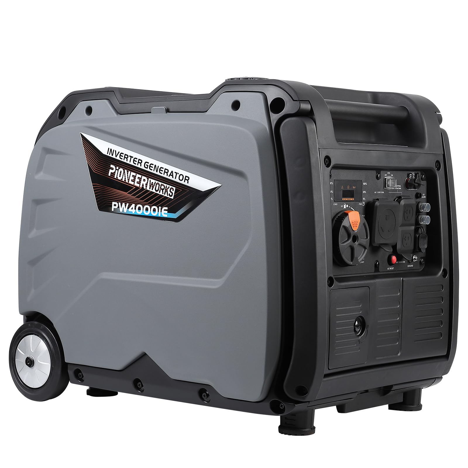 Generator for Camping, 4000 Watt Inverter Generator PortableRV Generator Super Quiet Generator with COgrey