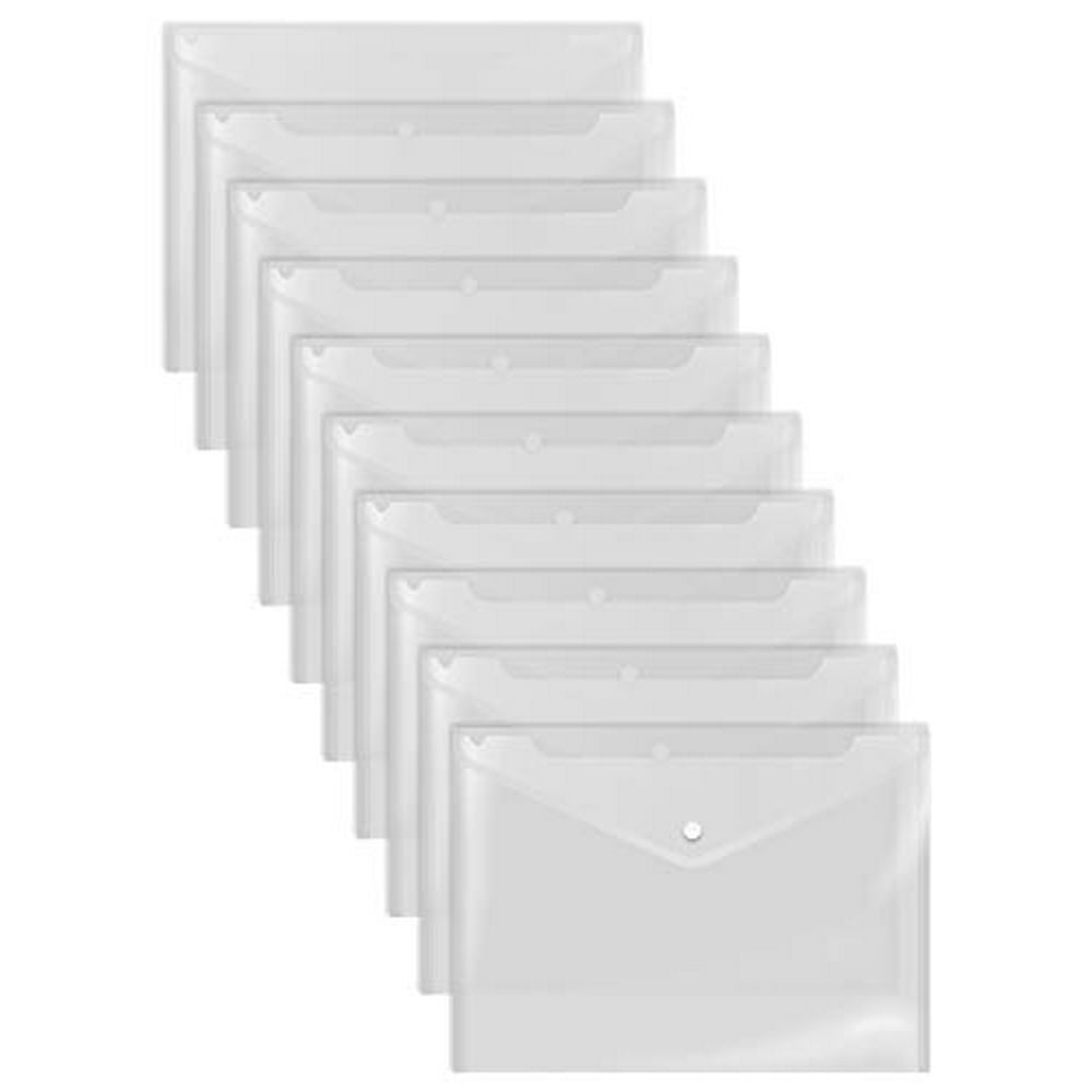 Clear Reusable Plastic Envelopes with Snap Closure, Plastic Document