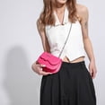 thumbnail image 4 of Bolsos cruzados para mujer, bolso de cuero de PU, mini bolso de cadena, bolso de hombro informal (rosa), 4 of 8