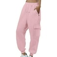 thumbnail image 4 of ZSQDM Women's Casual Pants Yoga Pants Pink women casual pants Polyester M, 4 of 8