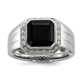 thumbnail image 1 of Sterling Silver Diamond & Black Onyx Square Men's Ring Size 9, 1 of 3