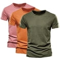 thumbnail image 1 of Camiseta de Color Sólido para Hombres, Cuello Redondo de Manga Corta de Verano para Gimnasio Y Desgaste Casual, Camiseta Atlética Transpirable Ligera, 1 of 6