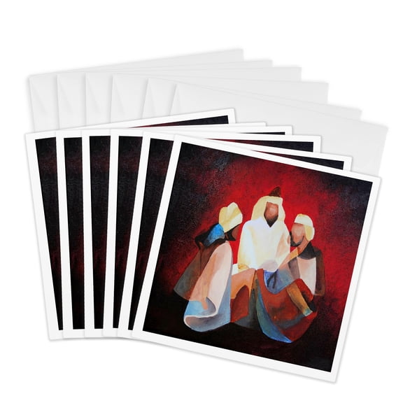 3drose, We Three Kings the Wise Men of Christmas, 6 Greeting Cards with Envelopes