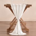 thumbnail image 2 of Chiffon Table Runner 28.4x120.1 Inches Sheer Wedding Runner Romantic Rustic Table Runner for Wedding Party Baby Shower Decorations,Ivory, 2 of 7