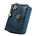 thumbnail image 2 of Cartera corta Qarigey monedero de Cuero PU Retro Azul BB6693-03, 2 of 6