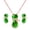 Cat Set-Green, variant on Cute Fox Shape Jewelry Set - Pink CrystaL Studs Earrings and Pendant Fox Necklace Set for Women Y3697