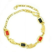 14k Gold Filled Figaro Azabache Bracelet 7.5 "