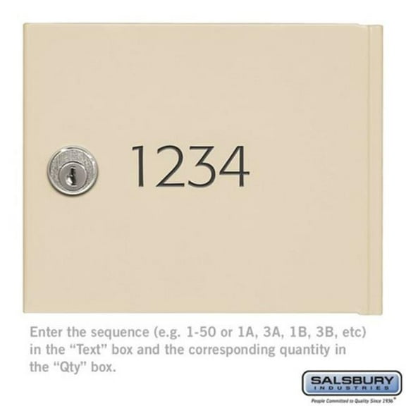 Salsbury Industries 3674SAN Custom Door Engraving Black Filled for Sandstone 4B Plus Horizontal Mailbox Door