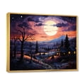 thumbnail image 2 of Designart "Countryside Nightfall Collage Landscape I" Landscapes Floater Framed Wall Art Living Room, 2 of 7