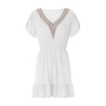 thumbnail image 2 of Genuiskids Women Cap Sleeve Summer Dresses V Neck Ruffle Casual Dresses A Line Flowy Beach Sun Dress, 2 of 5