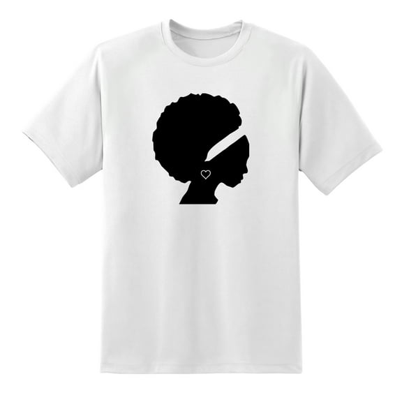 Men's Natural Hair African American Women Short Sleeve T Shirts White,S