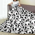 thumbnail image 6 of Rateoe Cute Panda Print Fuzzy Fleece Throw Blanket Extra Large,Super Soft,Fluffy and Warm Blankets for Couch,Bed,All Season Use (60"x50"), 6 of 8