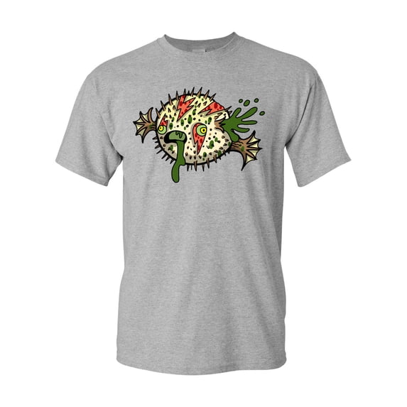 Zombie Blowfish Undead Animals Adult DT T-Shirt Tee