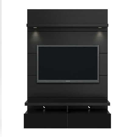 Cabrini 1.2 Floating Wall Theater Entertainment Center in Black Gloss and Black Matte Cabrini 1.2 Floating Wall Theater Entertainment Center in Black Gloss and Black Matte