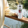 thumbnail image 2 of Cook With Color 30oz Longhorn Stainless Steel Tumbler – Insulated Travel Mug with Handle & Lid, 2 of 5