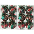 thumbnail image 2 of 12Pcs,3.14in Shatterproof Christmas Ball Ornaments with Pinecones & Greenery, Red Black Plaid Fabric Ball Christmas Ball Ornaments Christmas Hanging Ornament for Xmas Tree Ornaments, 2 of 7