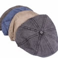 thumbnail image 6 of SikaFu Classic Retro Berets Western Men Women Cotton Gastby Octagonal Flat Caps Vintage Washed Denim Beret Caps for Men Women, 6 of 6