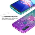 thumbnail image 5 of SOGA Rhinestone Liquid Quicksand Cover Cute Girl Phone Case Compatible for Motorola Moto E7 Case, with Embedded Ring for Magnetic Car Mounts and Lanyard - Purple/Teal, 5 of 5