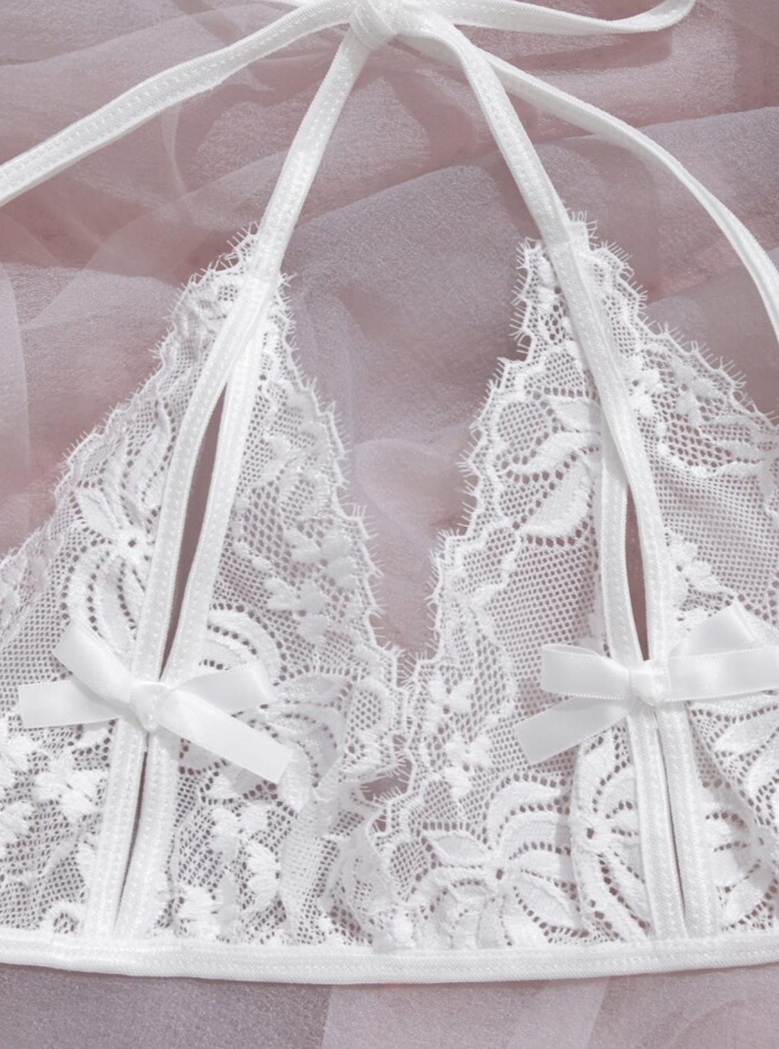 White Lingerie Set Mesh Lace - Walmart.com