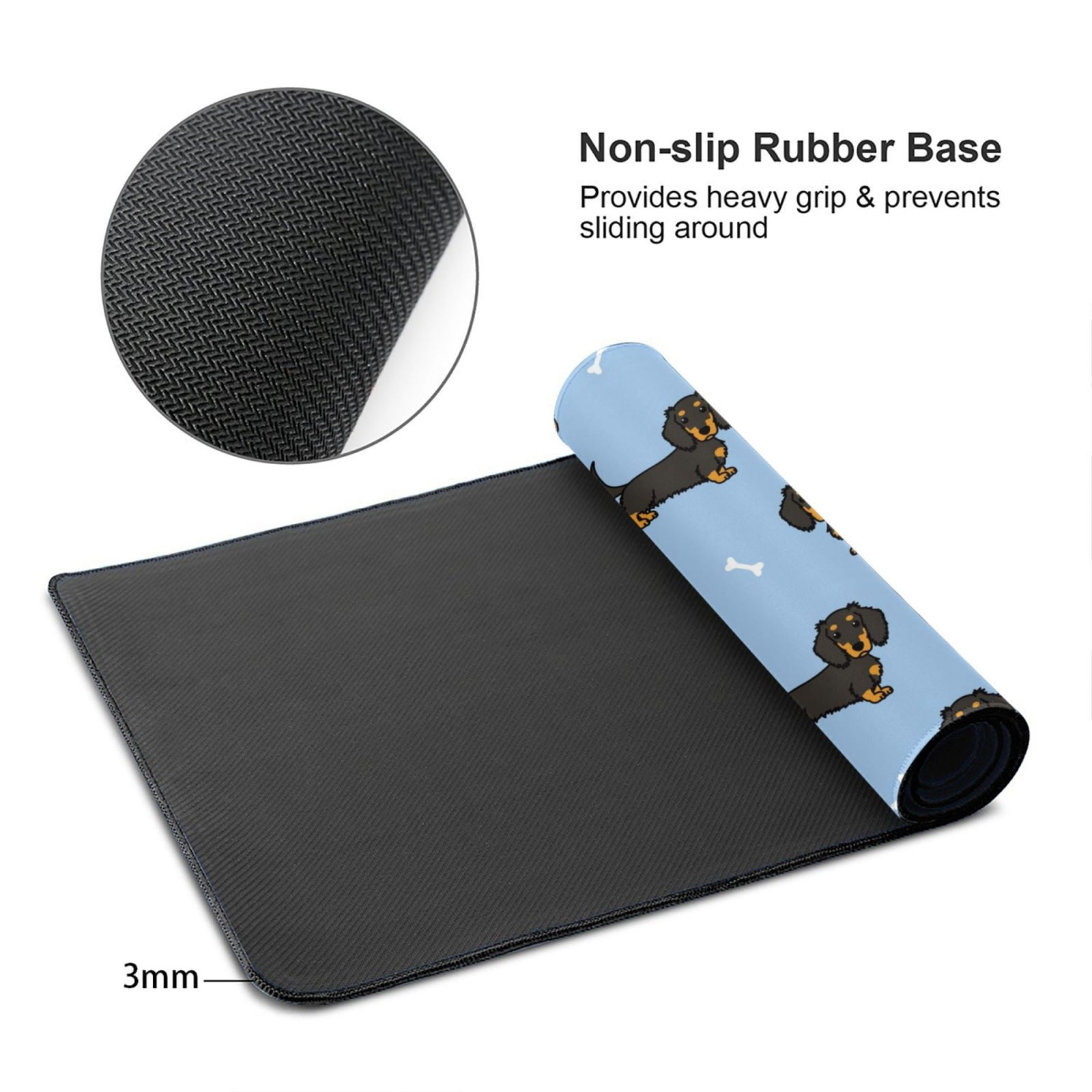 Kdxio Dachshund Dog Print Large Gaming Mouse Pad,Non-Slip Base,Water Resist Keyboard Pad for Gamer,Office & Home,29.5 x 15.8 in