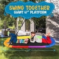 thumbnail image 4 of SereneLife 67" Giant Platform Tree Swing with Hang Kit, Outdoor Swing Set for Kids and Adults with 700 lbs Weight Capacity, Cushion Padded Metal Frame, Heavy-Duty Swing Ropes, Rainbow, 4 of 7
