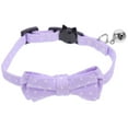 thumbnail image 4 of UPKOCH Adorable Bow Tie Dog Collar for Small Dogs Made of Cotton Lavender Color with Bell Adjustable, 4 of 8