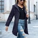 thumbnail image 5 of Chaqueta impermeable para mujer, impermeable, transpirable con capucha, ligera, plegable, chaqueta de transición, chaqueta para exteriores con cintura ajustable con cordón, 5 of 5