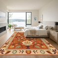 thumbnail image 3 of ODIKA 9'x12' Washable Area Rug Non-Shedding, Easy Care Orange Floral Symphony with Elegant Borders Intricate Botanical Motifs and Symmetrical for Master Suite, California King, Under Bed, 3 of 7