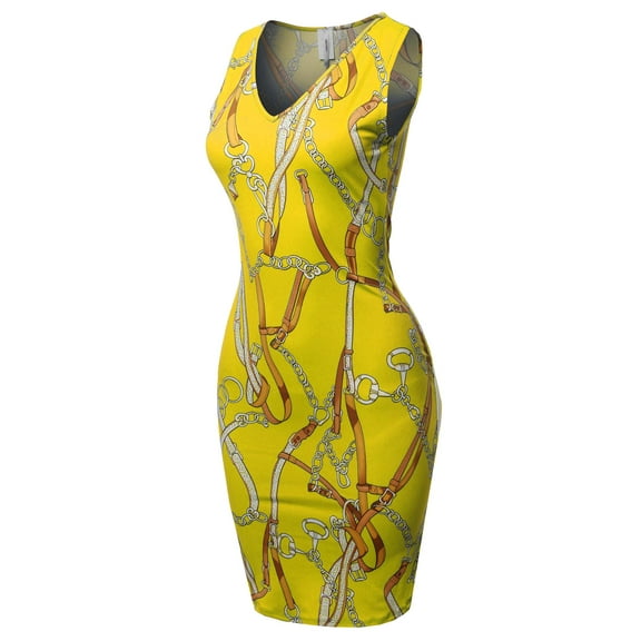 FashionOutfit Women's Casual V-neck Sleeveless Sexy Body-Con Mini Dress - Made in USA