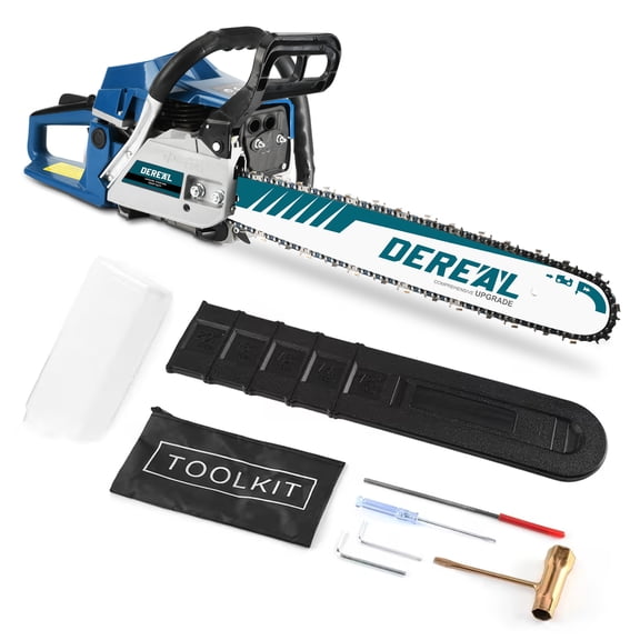 62CC-20 inches powerful gasoline powered chainsaw light blue