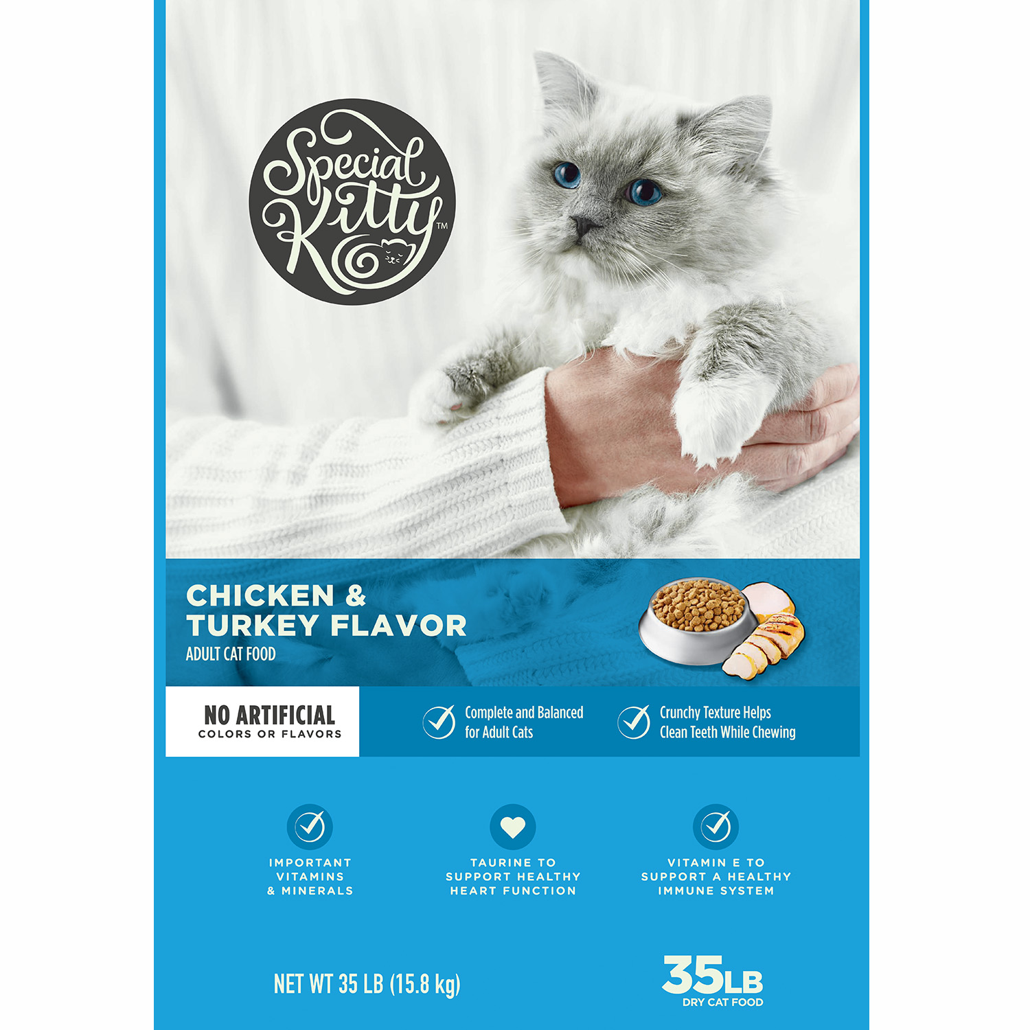 Special Kitty Complete Nutrition Chicken & Turkey Flavor Dry Cat Food, 35 lb Bag
