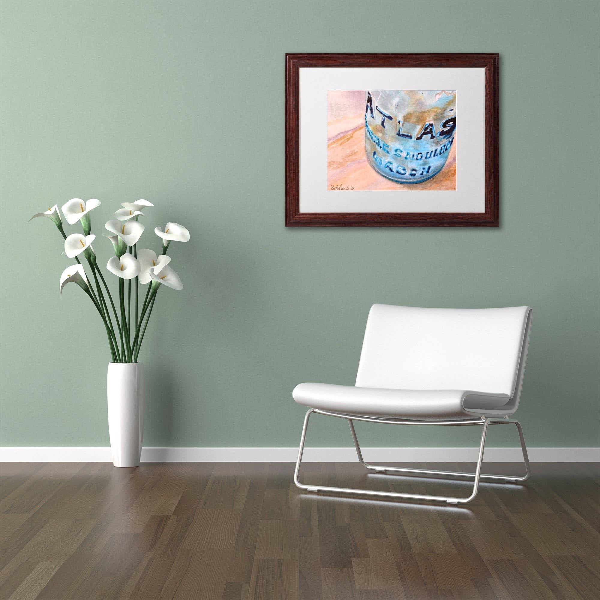 Trademark Fine Art "Atlas Jar" Canvas Art by Jennifer Redstreake White Matte, Wood Frame