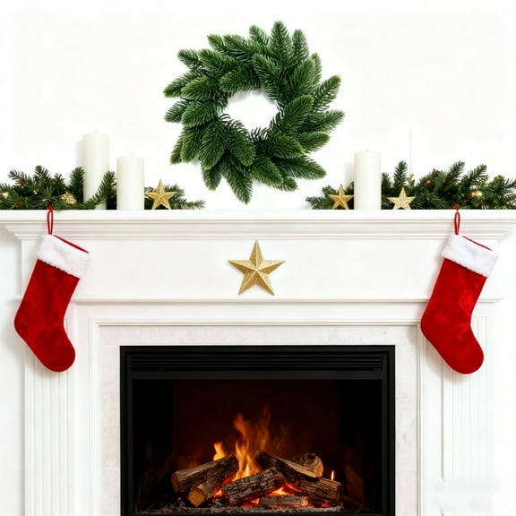 8" Mini Norfolk Pine Wreath for Front Door Realistic Artificial Christmas Wreaths for Walls Windows Porches Farmhouse Indoor Outdoor Home Decor