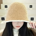 thumbnail image 2 of CoCopeaunts Winter Lamb Knitting Bucket Hat Women Corduroy Fisherman Hats Sunscreen Panama Caps for Women Outdoor, 2 of 6