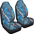 thumbnail image 3 of XYZCANDO Blue Camo Tree Pattern Car Seat Covers for Woman Waterproof Front Seat Cover Auto Accessories All Seasons Use, for Truck Van SUV, 3 of 10