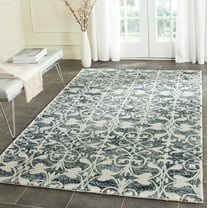 SAFAVIEH Chatham Ambrose Geometric Wool Area Rug, Charcoal/Ivory, 4' x 6'