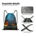 thumbnail image 6 of Kdxio Spooky Halloween Print Drawstring Backpack Bag,Waterproof Draw String Back Sack, Gym Drawstring Bags Swim Bag For Unisex, 6 of 9