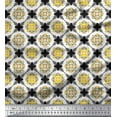 thumbnail image 1 of Soimoi Velvet Fabric Geometric & Flower Artistic Printed Fabric 1 Yard 58 Inch Wide, 1 of 3