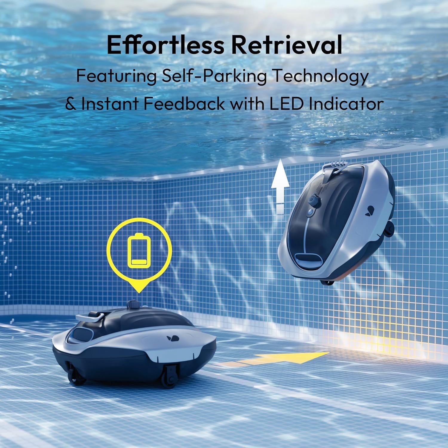 Bubot 300P Pool Vacuum, Cordless Robotic Pool Cleaner, Superior Suction, Smart Senor, DirtLock 2.0, for Above-Ground Flat Pools