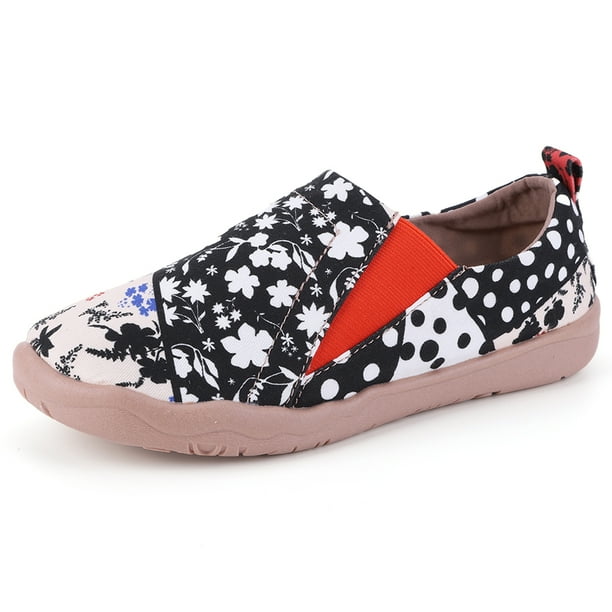 Mocasines para livianos resbalando en lienzo plano zapatos artes mujer pintadas anti -Slip transpirables cómodo ropa diaria