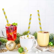 100Pc Disposable Biodegradable Paper Straw