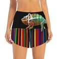 thumbnail image 2 of Vsdgher Chameleon Panther On Colored Pencils Athletic Shorts for Women, Women's Running Double Layer Shorts, High Waisted Yoga Shorts, Workout Athletic Shorts-XX-Large, 2 of 7