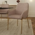 thumbnail image 5 of LeisureMod Dining Chair Upholstered in Velvet/Leather/Boucle with Padded Seat Curved Back Design and Gold Chrome Iron Legs for Modern Home, Kitchen, Office, Cafes Zaire Collection, 5 of 11
