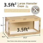 COZIWOW Large Wooden Hamster Cage,Habitat Shelter W/Acrylic Board,Flip Top
