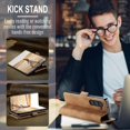 thumbnail image 4 of Funda para Samsung Galaxy Z Fold 6, diseño clásico, billetera de cuero, cierre magnético, funda con tapa, soporte para tarjetas, funda protectora a prueba de golpes para Samsung Galaxy Z Fold 6 5G, 4 of 9