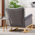 thumbnail image 2 of YesFashion Modern Rocking Chair, Upholstered Accent Chair for Nursery, Playroom, Bedroom Living Room, Small Contemporary Rocker, Kids Cushioned Relaxing Arm Chair, 2 of 9